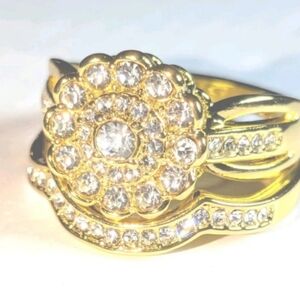 Womens 5ct Round Cut Lab Created Diamond Flower Shaped Wedding Ring Set Sz9